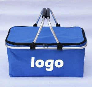 Portable Outdoor Folding Collapsible Picnic Basket with Double Handles