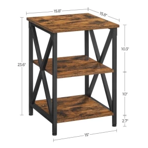 Side Table with shelves