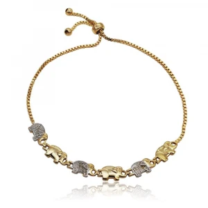 Wholesale Fashion Jewelry ~ Elephant Two Tone Adjustable Bracelet