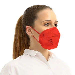 Certified 5 layer respiratory face mask without exhalation valve - Red