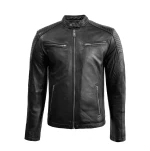 Men's genuine leather biker style jacket- Moderno