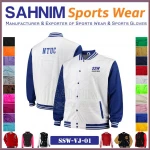 Varsity Jacket Wool Jacket and Leather Sleeve