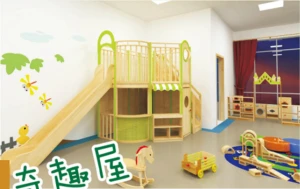 Modular Fun Play House with Indoor Slide & Activity Corners – Rubberwood Multi-Function Children Play Unit