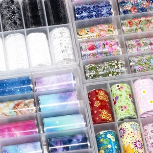 10 Colors Transfer Foil Adhesive Papers Holo Starry Sky Uv Gel Nails Art Decoration Accessories Tools Nail Sticker