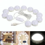10 Pcs / 12 Pcs Vanity Mirror Light Bulbs Kits Led Mirror Lamps For DIY Hollywood Makeup Mirror