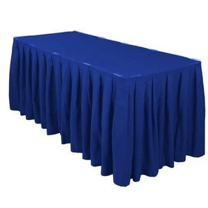 100% Polyester Fabric Pleated Style Curly Willow / Banquet Table Skirts