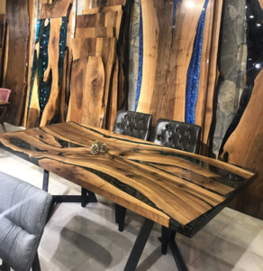 100% Unique Custom Wood Resin Tables for Hotels Bars Restaurants Offices Desks Commercial Use Dining Tables Homes California USA