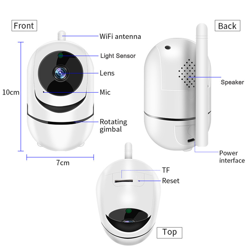 1080P Security Wireless Baby Monitor Camera WiFi IP Camera with Two Way Audio Automatic movement Motion Detector Night Vision