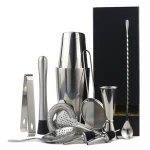 11-piece Home Bar Professional Stainless Steel Boston Cocktail Making Shaker Cocktail Bar Set