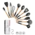 Import 11pcs Silicone Cooking Kitchen Utensils Set, Wooden Handles Cooking Tool BPA Free Non Toxic Silicone Turner Tongs Spatula from China