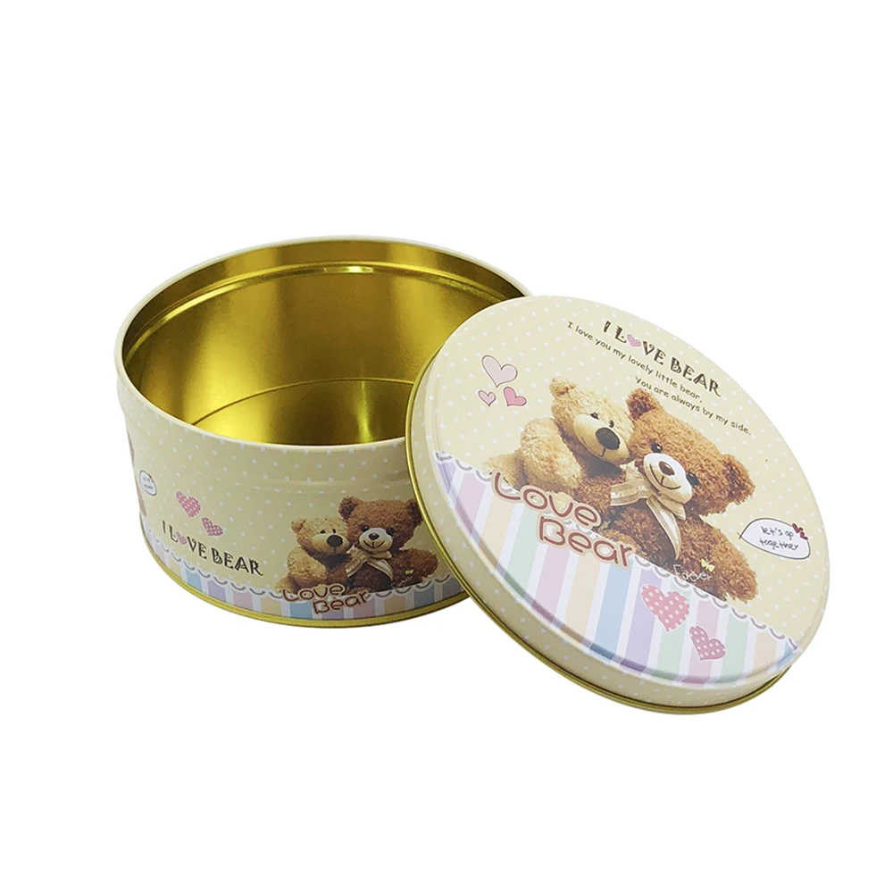 13.5*6.8 cm tinplate metal food grade cookie containers cream jar packaging tin box with lid
