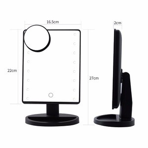 16 LED Lighted Premium Mirror with Light Table Countertop Cosmetic Mirror with Removable 10x Magnifying Mirrors