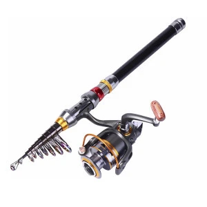 1.8-3.6m Telescopic Fishing Rod and Reel Wheel Portable Travel Fishing Rod Spinning Fishing Rod Combo