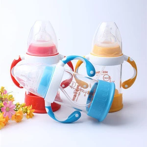 180ml unbreakable best quality drinking glass baby feeding bottle for milk juice water customized glass infant bottle for sale