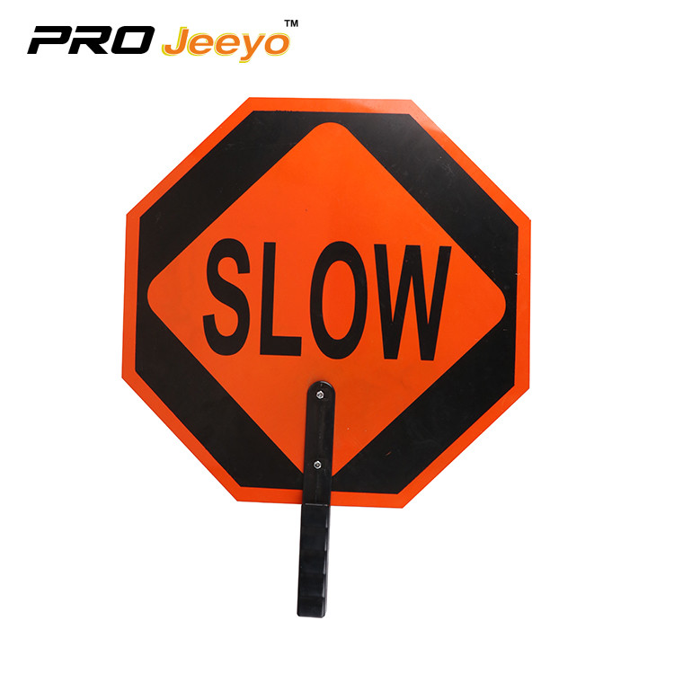 18x18&quot; Aluminum Sign, 6&quot; Poly-grip Handle Stop/Slow Paddle Safety Metal Sign,Warning Sign