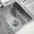 Import 1921R sink stainless steel,Multifunctional kitchen sink-double bowls round 304 stainless steel kitchen hand fabricated sink from China