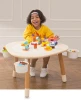 2-in-1 Kids Activity Table Plastic Building Blocks and Craft Table with Storage Compatible Children Play Table Set