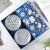 Import 2-piece 8 inch plate Japanese ceramic tableware with gift box High Temperature Unglazed blue and white porcelain set from China