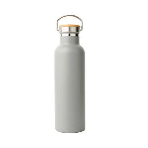 2020 Fashion Eco Double Walled Reusable Water Bottle Vacuum 304 Stainless Steel Water Bottle With Bamboo Cup Lid