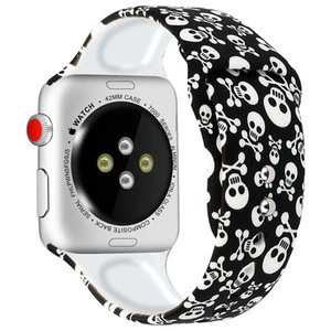 2020 for apple watch 2 3 4 5 Series Pattern Printed Silicone Rubber Watch Loops Watch Bands Replacement Wristbands Strap