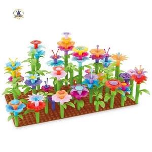 2020 Garden Building 171PCS Plastic Build a Bouquet Flower Toy Set for Pretend Gardening Gifts