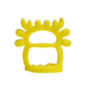 2020 new bpa free cute crab eco friendly customize wrist necklace organic teething toy for baby silicone baby teether
