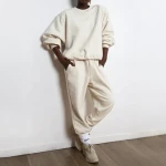 2021 High Quality custom color Ladies Two Piece Joggers Suits Sweatshirts Fleece Tracksuit Sets hoodie set For Women