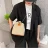 Import 2021 summer korea style hot sell women lady hand bag chain fashion plain colour bucket bag straw basket bag weaving from China