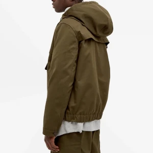 2021 Utilitarian Style Mens Sateen Cotton Jacket Custom Hooded Half Zip Pullover Windbreaker Anorak Jacket