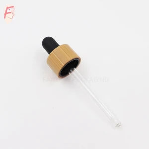 20mm 24mm natural bamboo wooden shell dropper lids glass pipette dropper cap for essential oil bottle