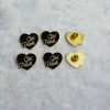 24K Gold Black Hard Enamel Heart Shape Girl Power Brooch Pin High Quality