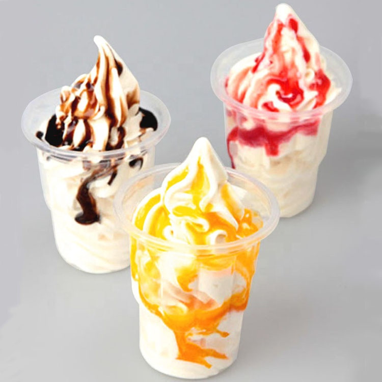 Buy 250ml Ice Cream Disposable Plastic Sundae Pp Material Cups Yogurt ...