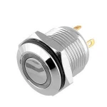 250V 16mm LED Lighted Ring Illuminated Momentary Push Button Switch Flat Head For Car Truck Boat Waterproof IP65