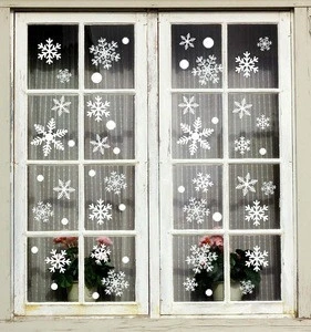 273 Christmas Snowflakes Window Clings Decals Winter Wonderland Decorations Ornaments Party Supplies
