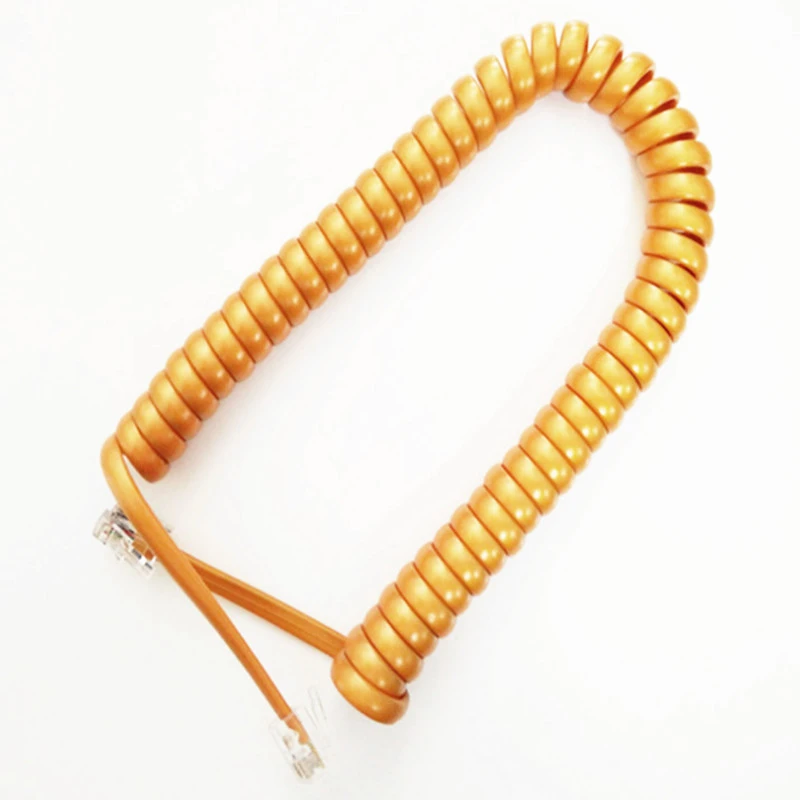 2M  Colorful 4P4C RJ11 Coiled telephone cords spring handset telephone cable