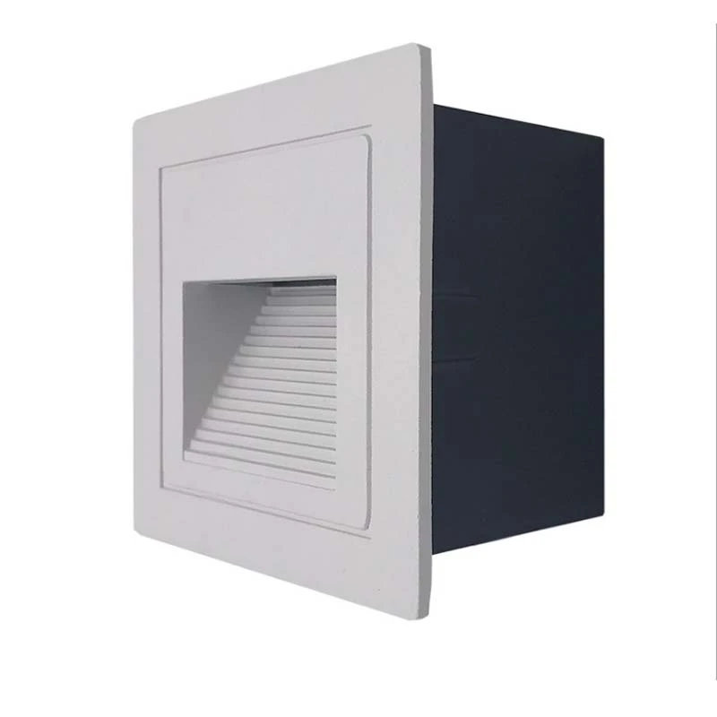 2W 3W Waterproof Recessed led Step Stair Light Black White Corner Porch Wall Light
