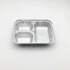 3 Compartment Disposable Rectangular Divided Aluminium Foil Container With Lid