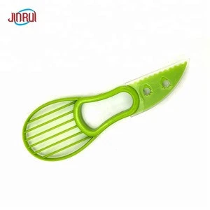 3 in 1 multi-function green plastic avocado cutter fruit vegetable cutter slicer fruit tools
