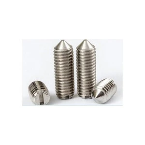 304 316 stainless steel cone point slotted set screw DIN553