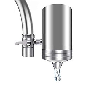 304 stainless steel water filter faucet with multi-stages ceramic filter cartridge, can remove chlorine and improve taste