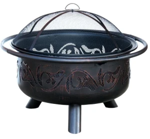 36&quot; Outdoor Practical Metal Round Fireplace Fire Pit with Cover