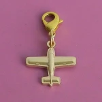 3D airplane metal pendant zipper puller zipper slider with lobster clasp