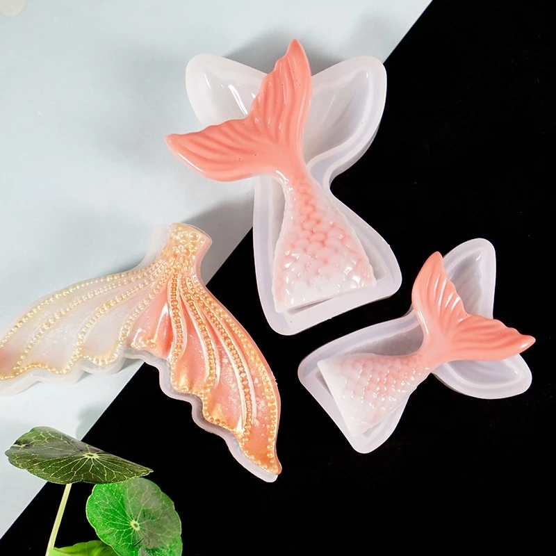 3D Kids Handmade Tools DIY Cute Fishtail Silicon Resin Moulds Food Grade
