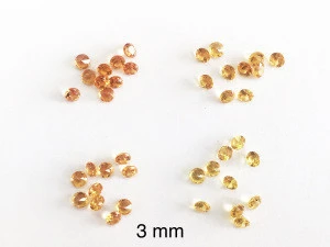 3mm Natural Yellow Sapphire Loose Diamond Cut Round Faceted Gemstone