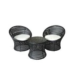 3pcs modern  black elegant garden rattan set rattan furniture garden