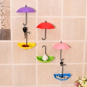 3pcs/set Non-marking punch-free umbrella hook self-adhesive hook wall door clothing hanger Wall Hook