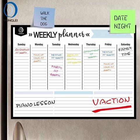 4.1-3 A1 Dry Erase Magnetic Whiteboard Weekly Planner Weekly Planner Board Personal Calendar Board