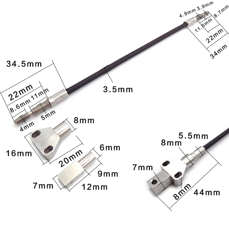 4.5mm black PE flex shaft with stainless end fittings for machine use