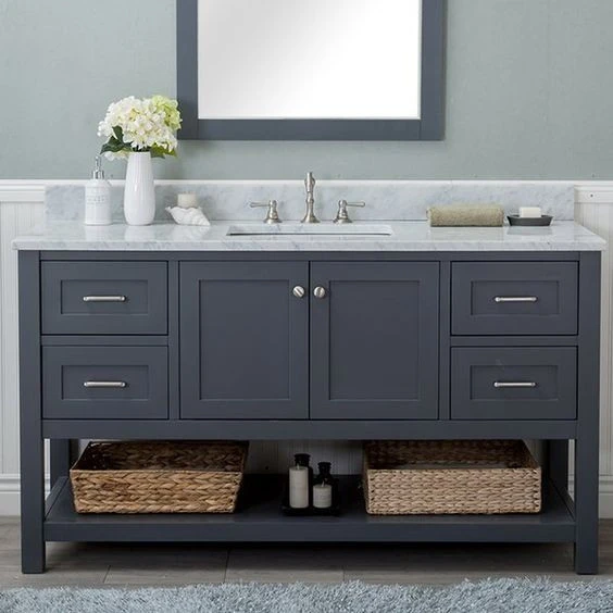 48 inch modern gray wood  freestanding   small single sink  unit bathroom vanities for sale