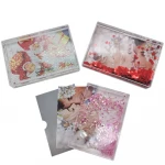 4x6 Glitter Plastic Liquid Photo Frame Clear Acrylic Floating Rectangle Picture Frame Wedding Photo Frame